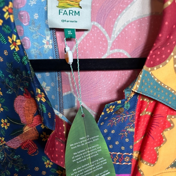 FARM Rio Mix Scarves Chemise Midi Dress NWT - Picture 8 of 14